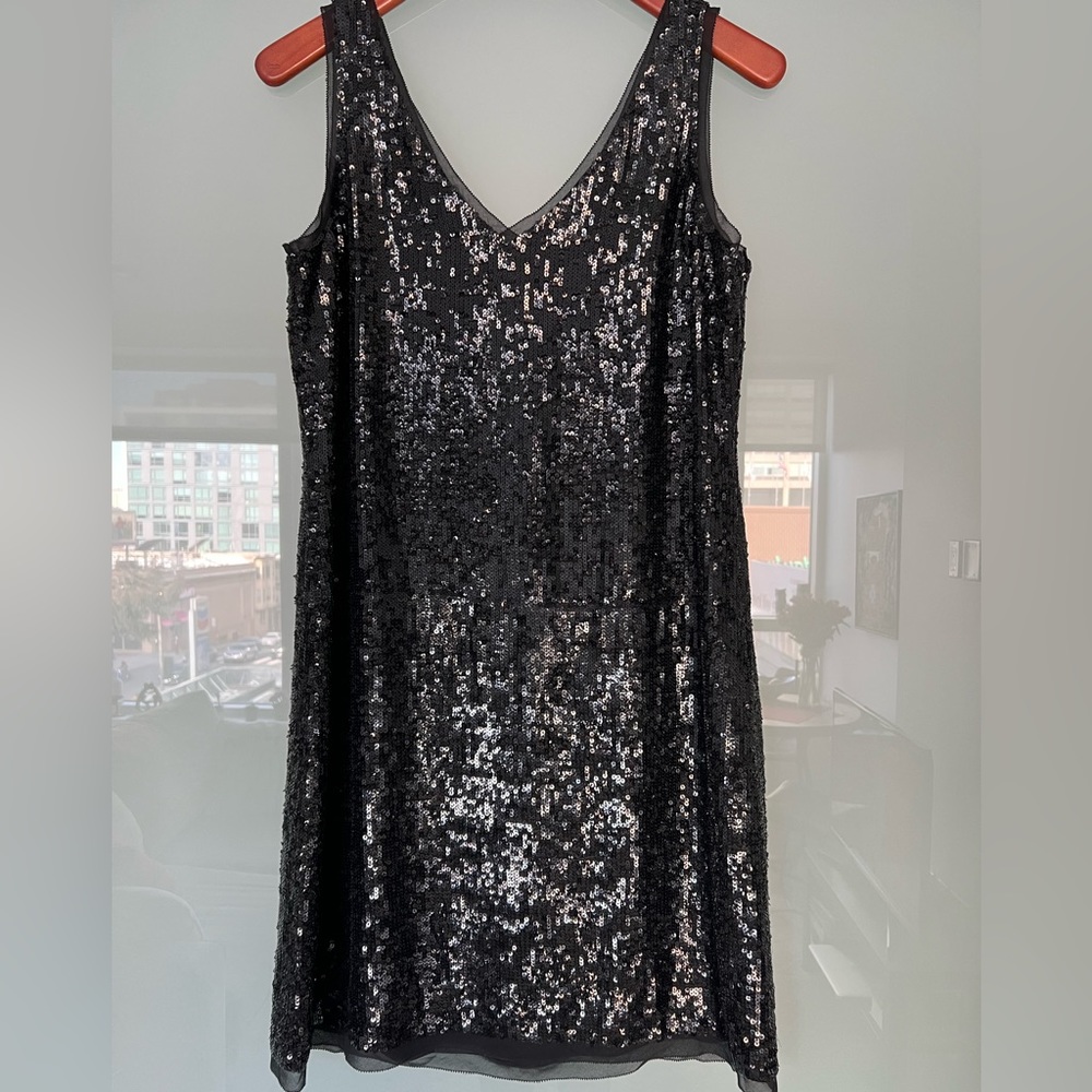 Talbots black sequin dress